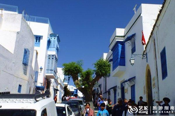 浪漫的蓝白小镇