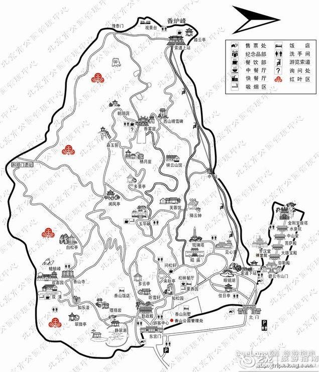 香山游览地图