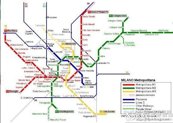 米兰地铁图高清