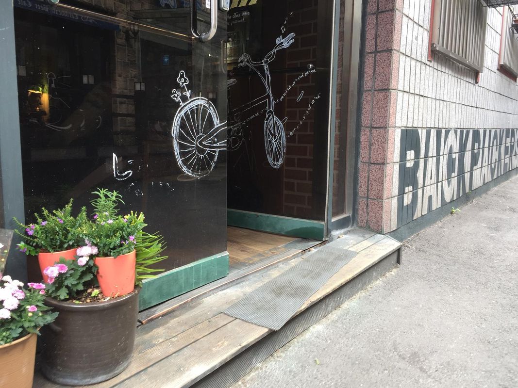 Backpackers in Jeju City Center