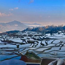 稻田理想｜蓝色梯田全景·观景民宿