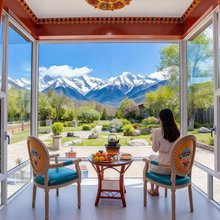 卧龙山庄丨森林秘境·180°雪山·藏式风情度假山庄(马蹄寺景区店)