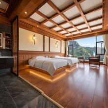 迭部扎尕那·洮叠古道藏式·全景日出晨雾观景民宿
