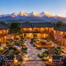 安雲·日照金山·Timely设计师·180°花园美宿(丽江古城大水车店)