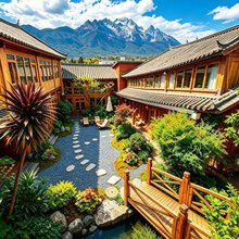 三色云河·木影清庭|Serene Retreat纳西木屋庭院(束河古镇店)