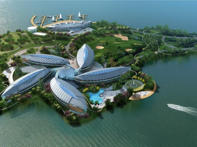 上海滴水湖洲际酒店外景图