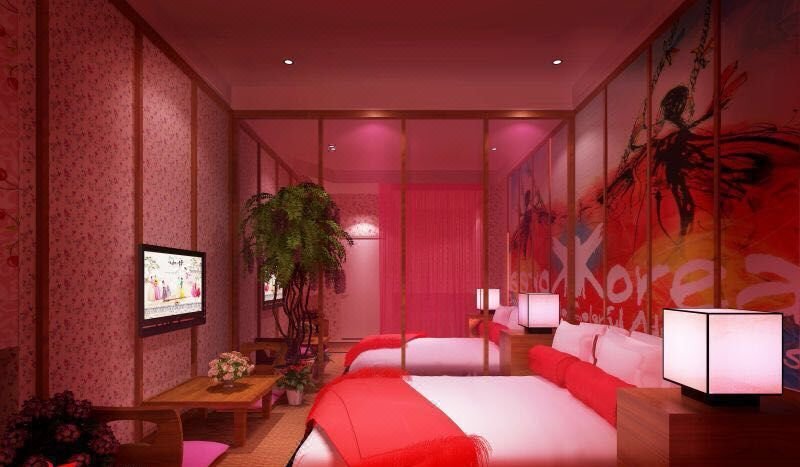 Xundian sowbread romantic theme hotel Guest Room