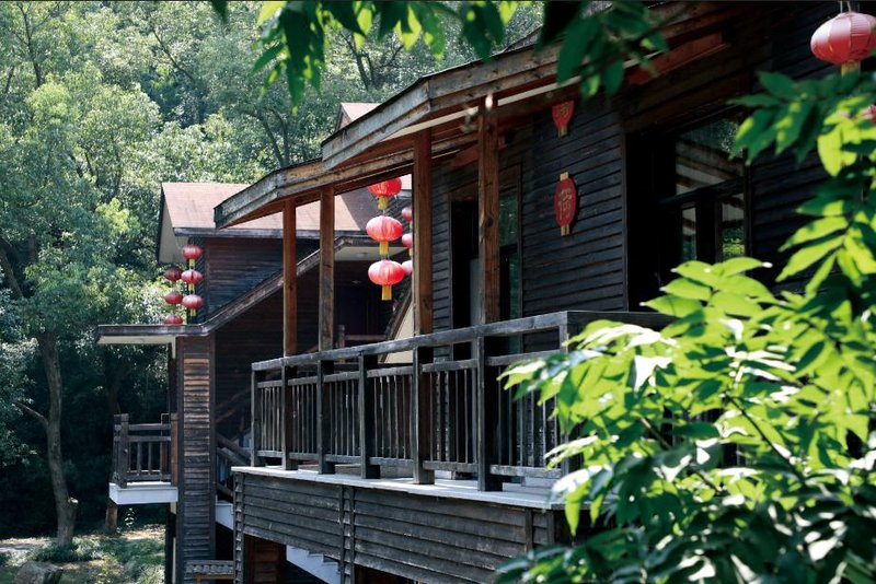 Red Lantern Log House over view