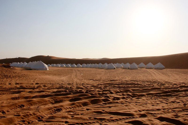 Zhongwei YueYaQuan desert tent camping base Over view