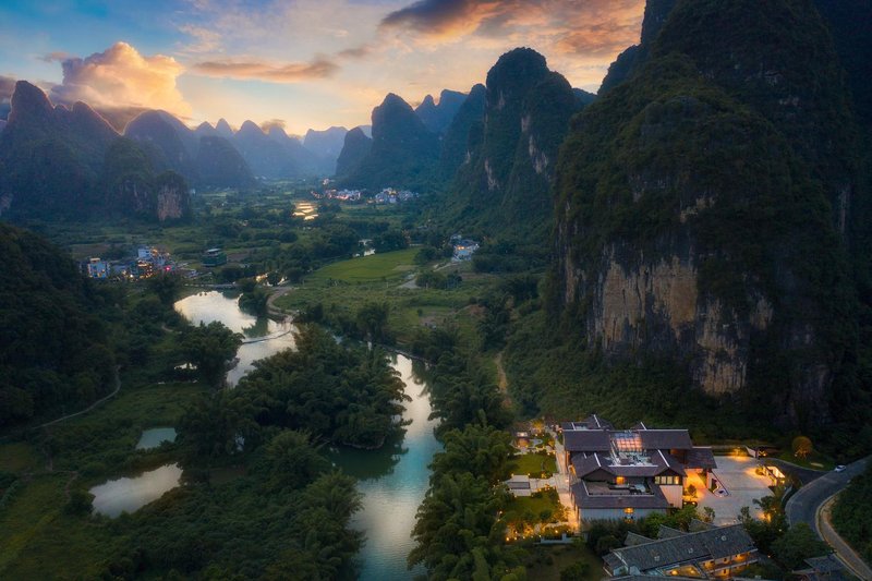 Yangshuo Yulong River Impression ResortOver view