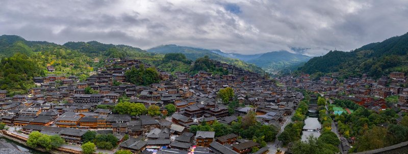 Xijiang Qianhu Miao Village ingenuity one house panoramic B & B Over view