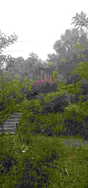 Efengling log cabinOver view