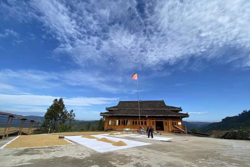 Cattle ploughing tribe idyllic homestay in Liping County Over view